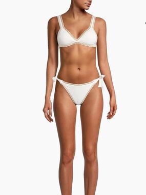 PQ Swim Crochet-Trim Ribbed Bikini Set
